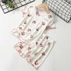 Girl's Summer Ice Silk Thin Section of Homewear Suit In Small Children Short-sleeved + Shorts Leisure Two-piece Set