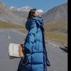 Frauen Herbst Und Winter Lose Lange Daunen Baumwolle Jacke Einfarbig Casual Verdickte Baumwolle Mantel