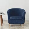 Club Armchair Cover, Velvet, Navy Blue