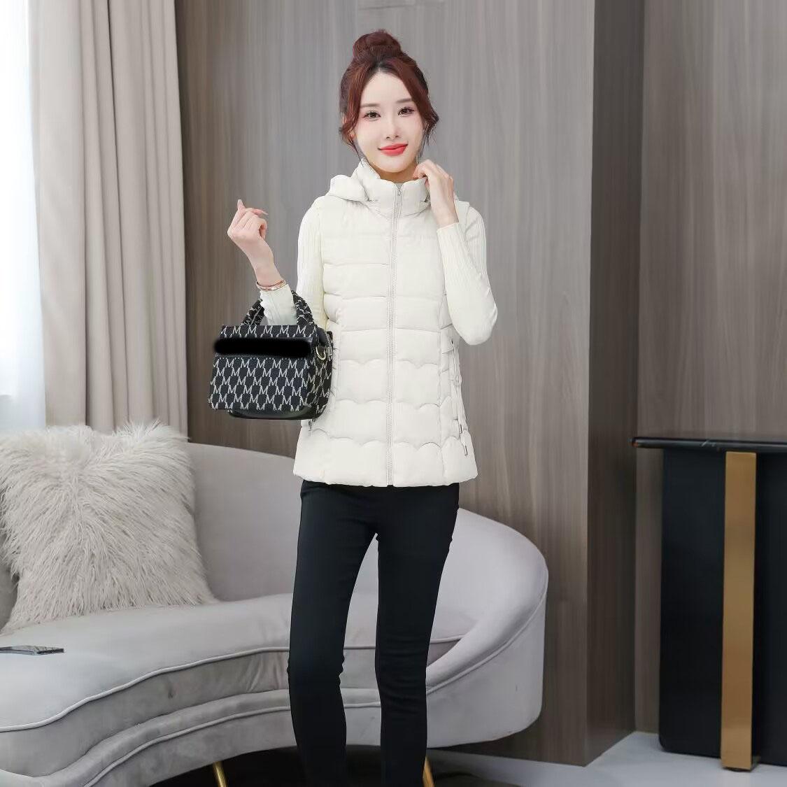 

Женский осенне-зимний пуховый жилет большого размера, однотонный, короткий, приталенный, тонкий XXS