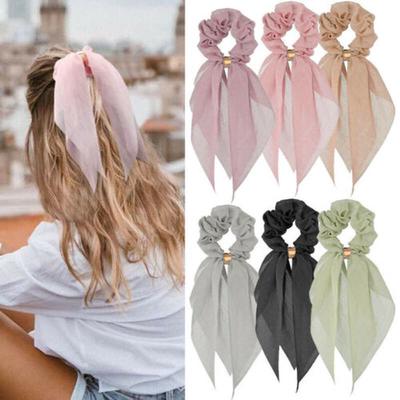 Women Elastic Ponytail Scarf Hair Rope Ties Ribbon Hair Bands