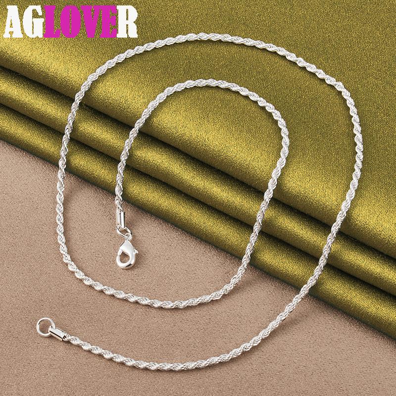 Стерлинговое серебро 925 пробы, 3 мм, цепочка с волнами воды, 16/18/20/22/24/26/30 дюймов, ожерелье, ювелирные изделия