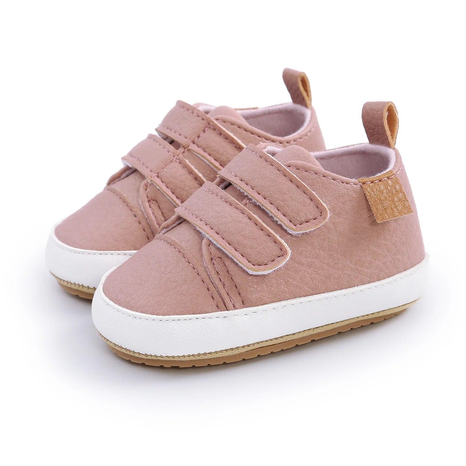 

Meckior Baby Boys Girls Shoes Classic Unisex PU Leather Toddler Rubber Sole Anti-slip First Walkers Infant Moccasins Baby Shoes 20