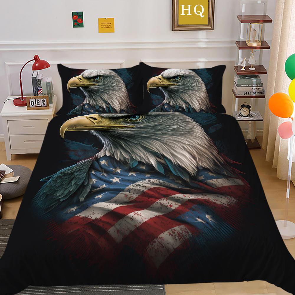 3D Eagle Printing Duvet Covers Children Teens Home Bedclothes Single Twin Bedroom Decor Polyester Bedspreads