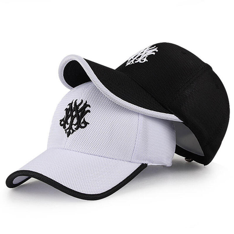 Cool mesh unisex summer ball cap sports hat Black_White