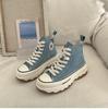 Brandneue 2025 Damen High-Top Canvas Schuhe: Höhenvergrößernde, Dicksohlige, Vielseitige, Lässige Sport-Sneaker für Frühling/Sommer