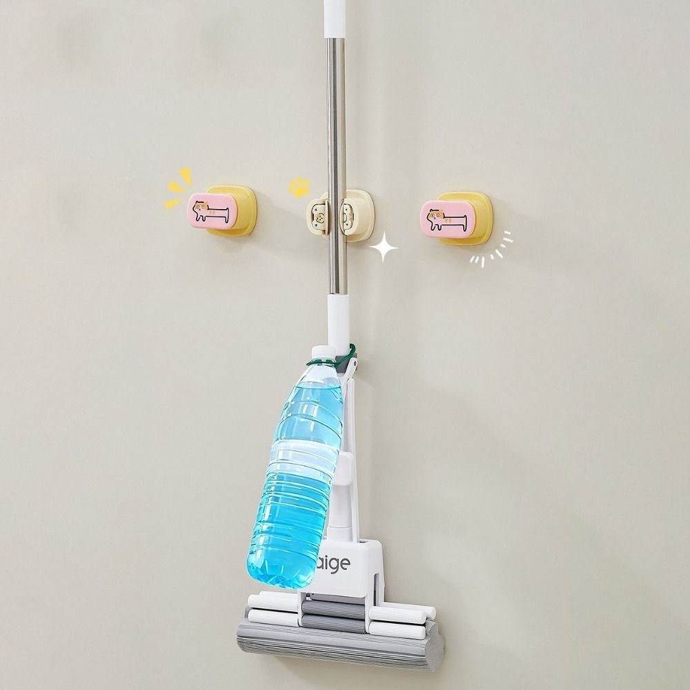 Kunststoff Saugnapf Wischmopp Klemme Wandmontiert Besen Aufbewahrungsregal Besenhalter Balkon