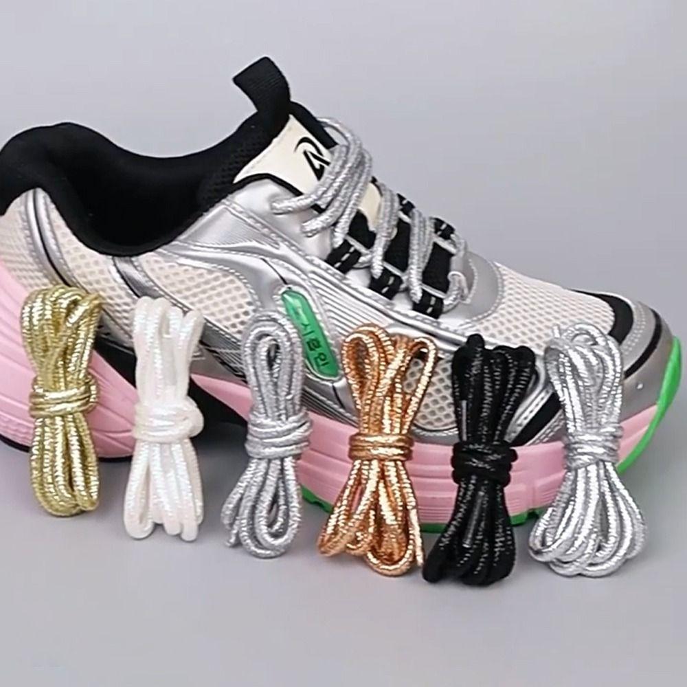 1Pair Creative Sneaker Laces Pearlescent Colorful Lurex Shoelaces  Shoe Accessories