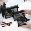 Compact Girlish Cosmetic Bag - Portable Mesh Pouch for Lipstick & Touch-Ups