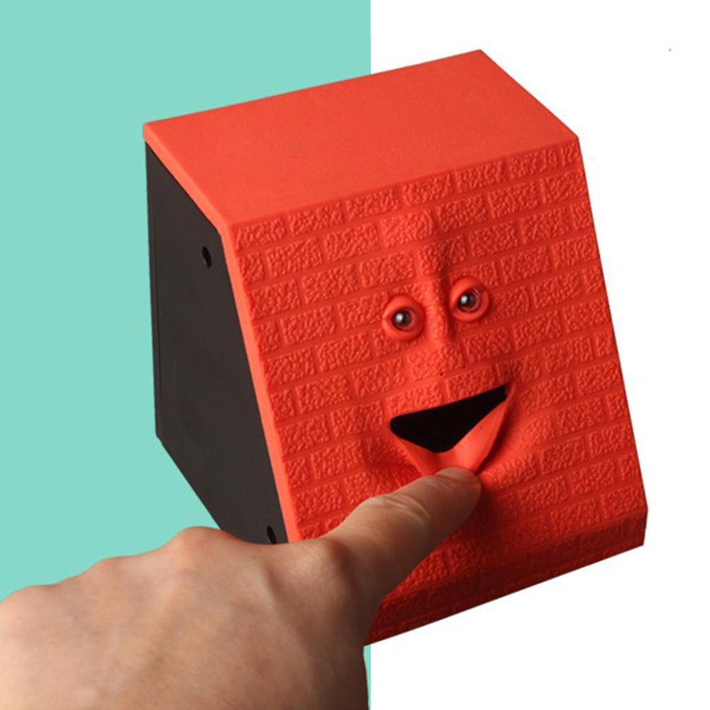 Face Coin Bank Money Eating Coin Bank Electric Sensor Money Saving Bank Coin Container Birthday Christmas Gifts for