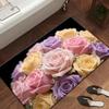 Durable Diamond Flower Bath Mat Non Slip Super Absorbent Bathroom Shower Mat Thickened Soft Entrance Door Carpet Home Decor