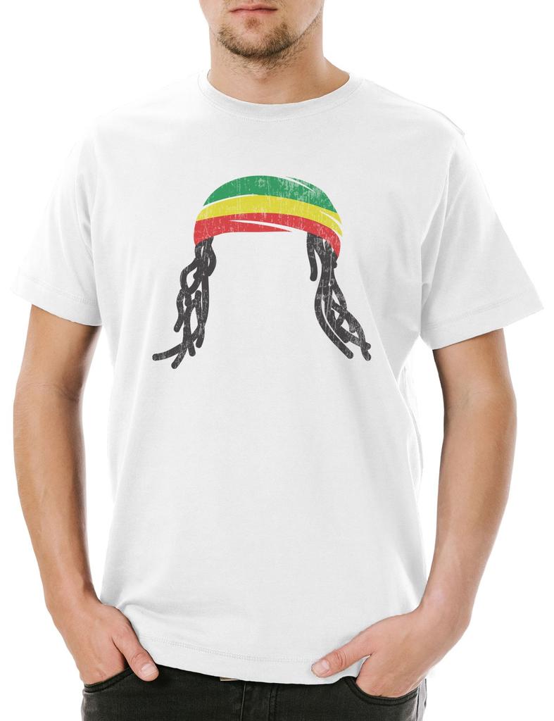 Reggae Dreadlocks Herren T-Shirt Mens Womens Tees Top Reggae Rastafari Babylon Irie Jamaica Marley