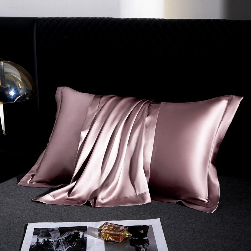 100% Maulbeerseide Kissenbezug Eine Seite 6A 25 Momme Seidenkissenbezug Einfarbig Haare Haut Schutz Breiter Rand Dekorativer Bezug