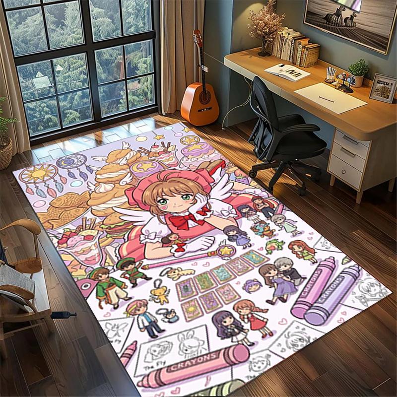 

Non Slip Washable Cardcaptor Sakura Carpet Large Area Rug Floor Mat for Bedroom Home Decor—kwq2 60x90cm