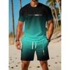 Casual Sports Suit Breathable Outdoor Casual Men's Round Neck T-shirt Shorts Pants Suit Summer