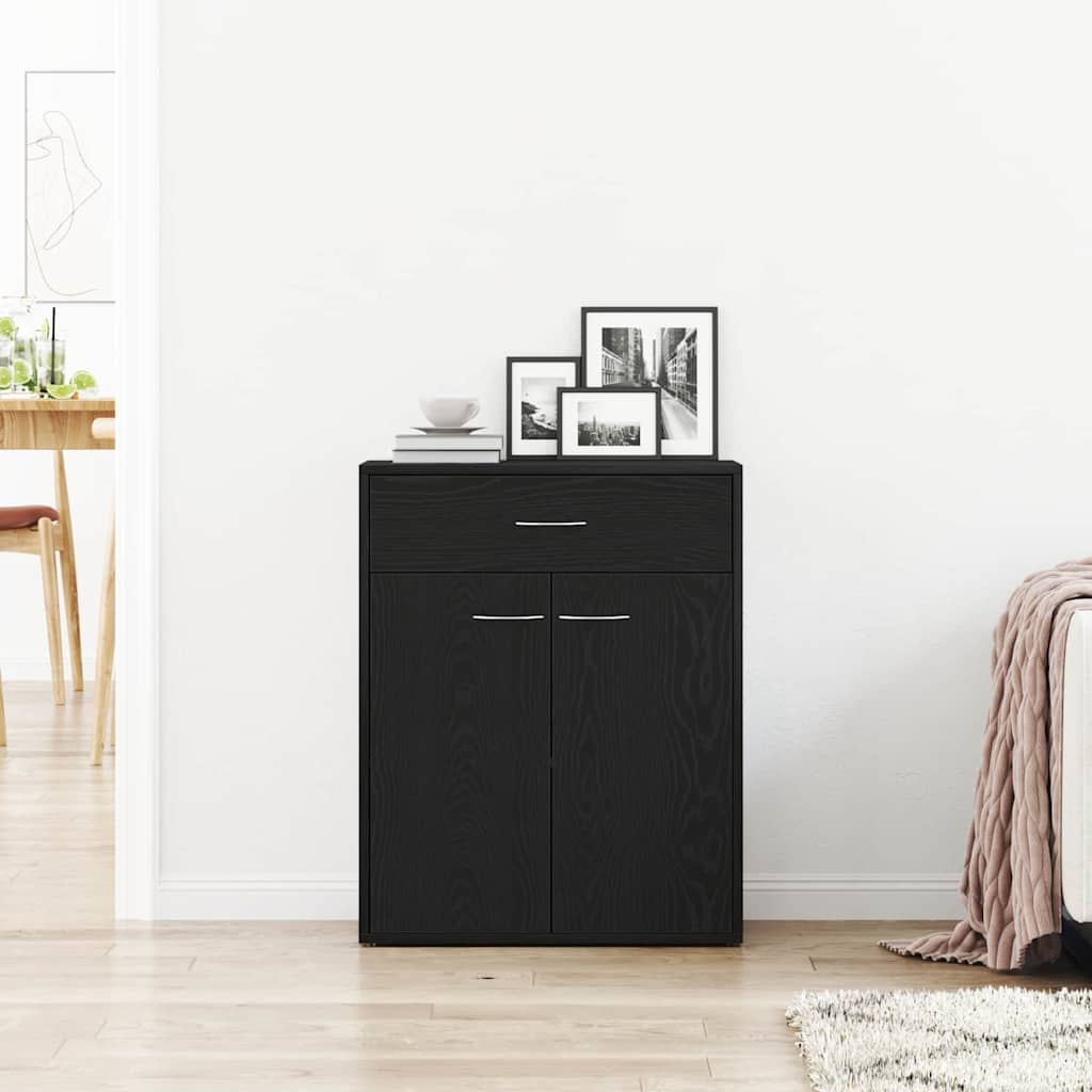 Sideboard in Black Oak Look 60 x 30 x 75 cm Engineered Wood