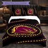 Set Biancheria da Letto in Microfibra con Fantasia Brisbane Broncos 3 Pezzi Decorazione Copripiumino per Camera da Letto Uso Domestico