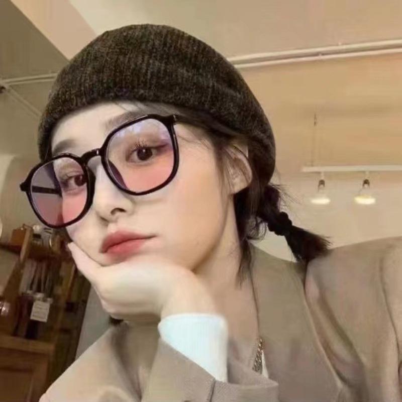 New Blush Glasses Compatible with Myopia Women's Flat Glasses No Makeup Artifact Glasses with Blush Friendly to No Makeup