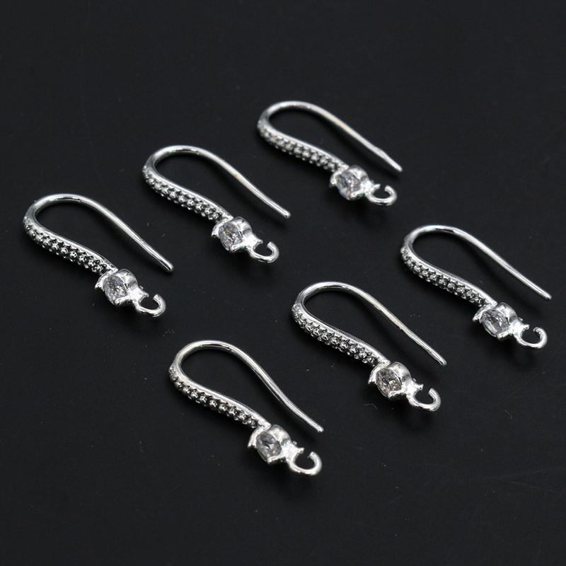 10pcs 19x8mm with Zircon Earring Hooks Wires Brass Material DIY Jewelry Making Earrings Accessories Handmade Findings