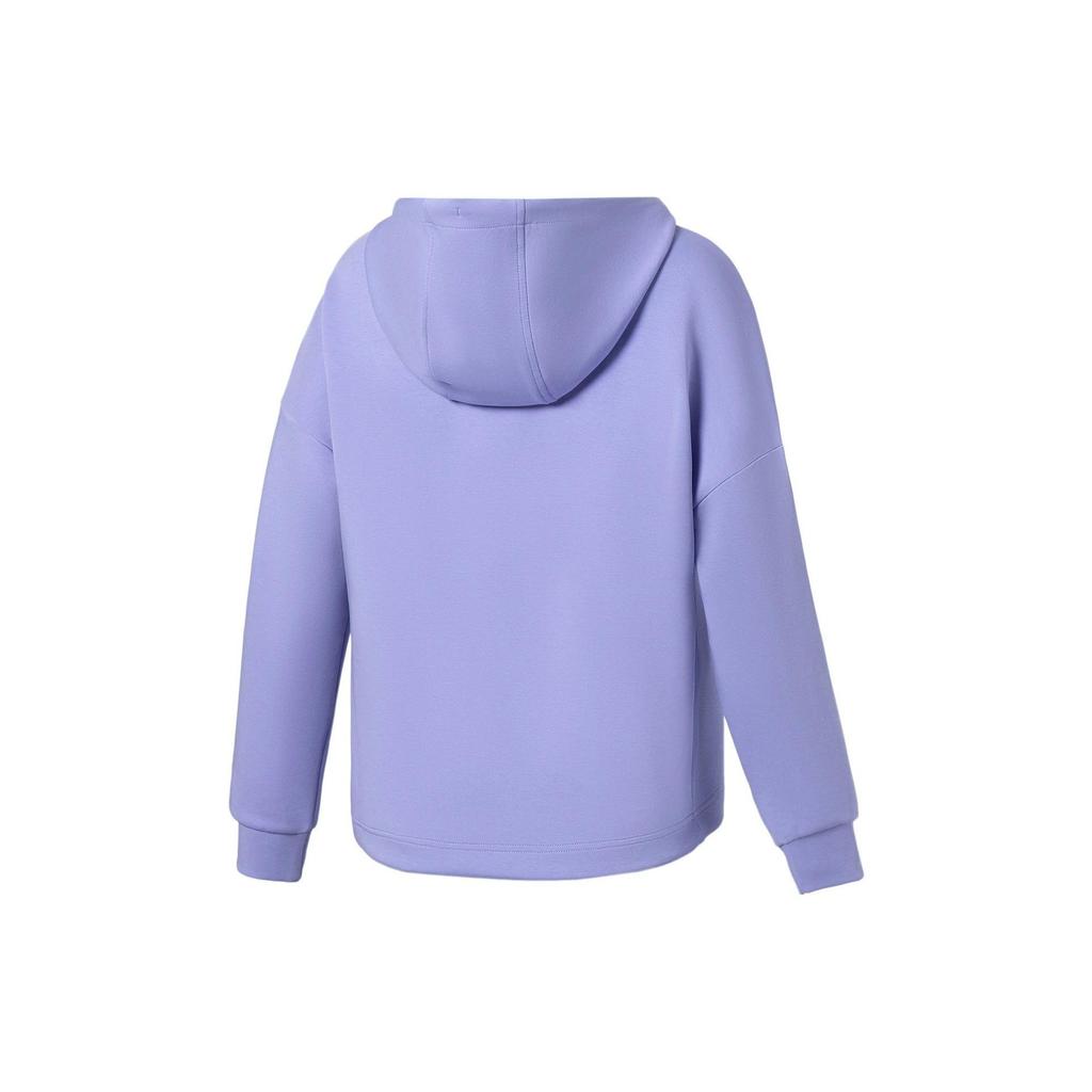 Li Ning Fitness Series Solid Color Loose Pullover Hoodie Unisex Hoodies Fluorescent Blue Purple AWDS036-6