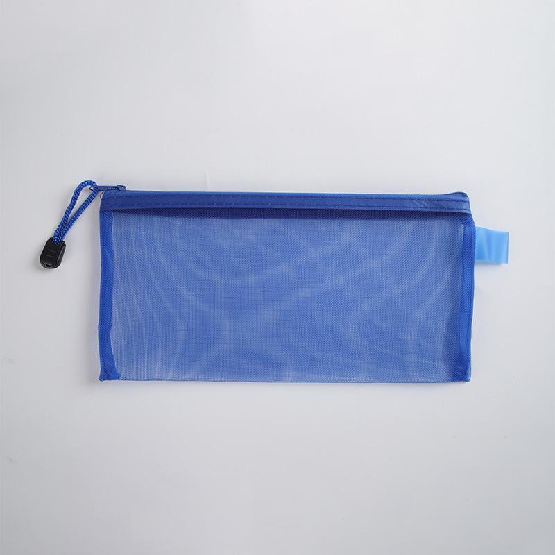 

Transparent Mesh Pencil Case - Large Capacity, Portable, Ideal for Exams and Students синій