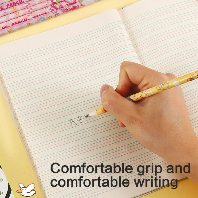 6PCS Cartoon Wood Pencils Ergonomic Grip Drawing Pencils for Students Children Class Reward Daily Sketching Writing
