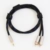 2RCA Audio Stereo Conversion Cable for Connection Kawaki High-Durability 3.5mm - Cable, 1m, Gold-Plated Connectors, Hi-Fi Amplifier/Speaker/PC
