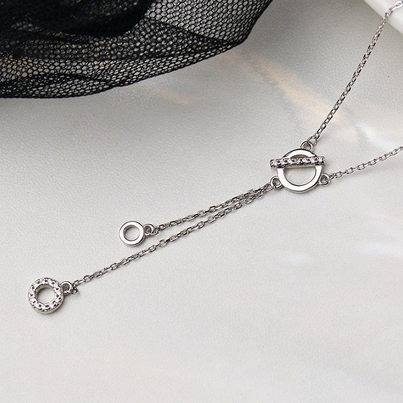 Colier rotund cu ciucuri din zirconiu, lux tineresc, în formă de Y pentru femei, strălucitor