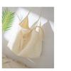 IELGY women's Korean version canvas beach bag, small fresh and large-capacity fishing net tote bag