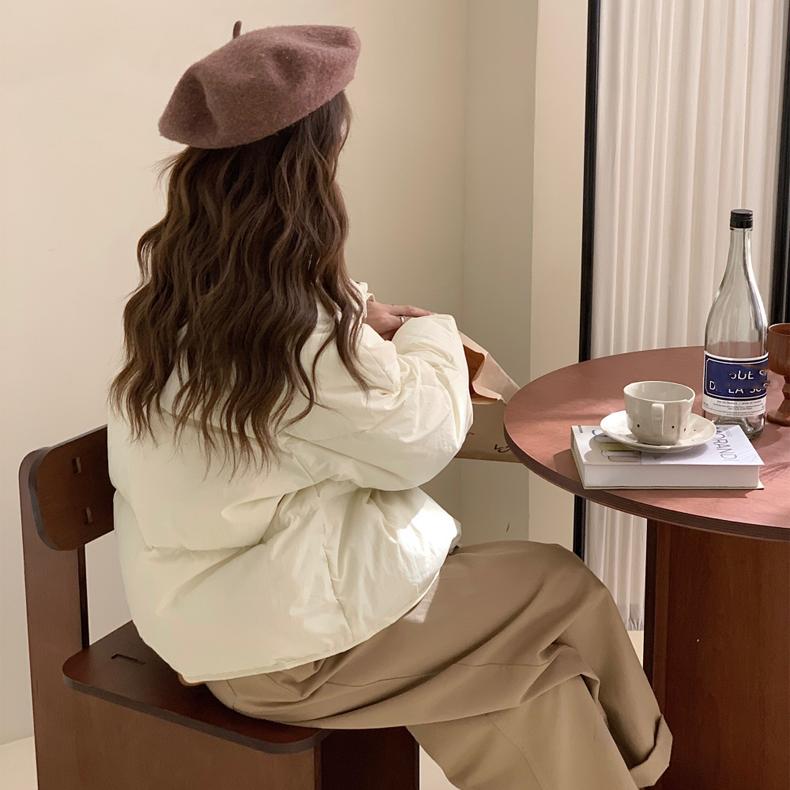 Jachetă de puf Jachetă de iarnă pentru damă Jachetă de puf de rață albă Jachetă scurtă de pâine pentru femei