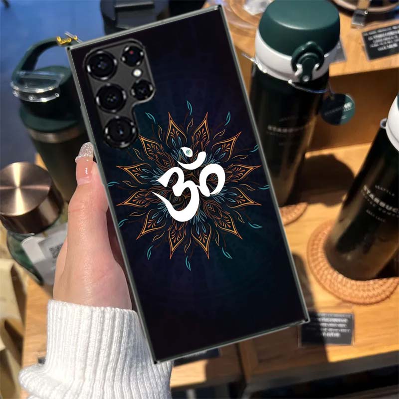 Om Symbol Meditation und Kreativität Hüllen Handyhülle für Samsung Galaxy S26 Ultra S25 Edge S24 S23 FE S21 Plus S20 S22 S10 Abdeckung