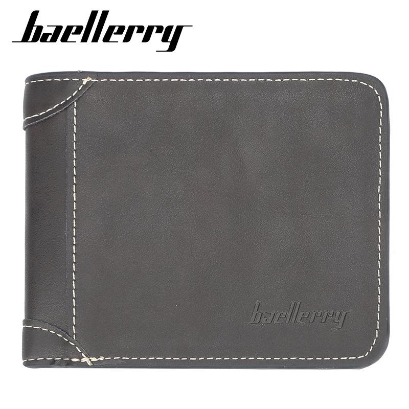 Men's Large Capacity Vertical Bi-fold Money Clip Wallet by Baellerry