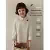 Girls' Long-Sleeve Lapel Shirt with Cute Animal Print