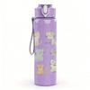 1PC Mixed Breed Cats Repeat Grid 750ml Color Plastic Sports Water Bottle Leakproof Flip Straw Lid For Sports Office Home Use
