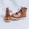 Scarpe Moda Autunno Inverno in Pelle Bovina da Uomo Marroni Business Casual Stivali con Zeppa Moda Maschile Nuovo Designer Lavoro Botas Hombre