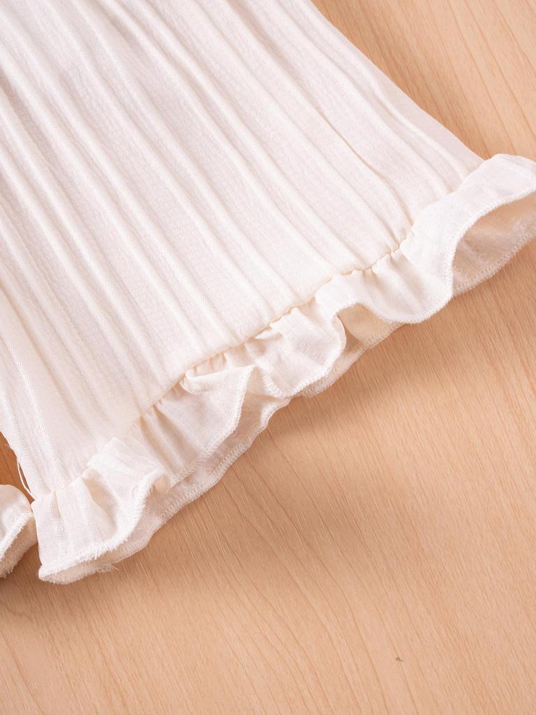 2025 Girls' Sleeveless Ruffle Shorts Set - Lightweight and Breathable for Summer