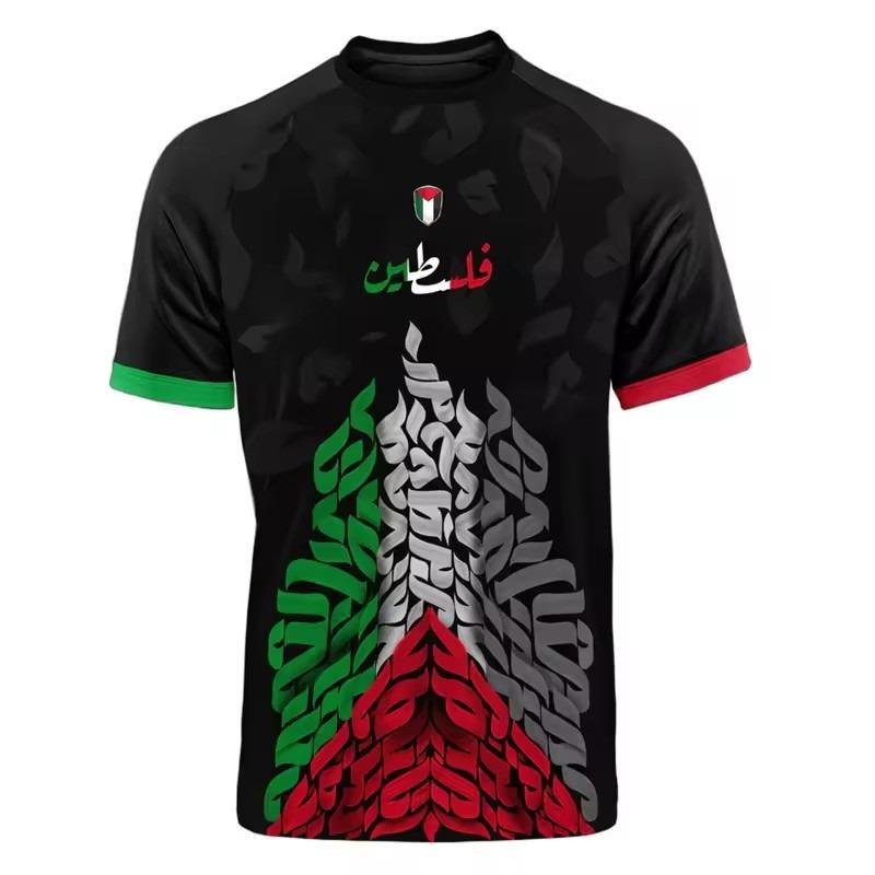 ForYourBeauty Heren Palestijnse Vlag Jersey T-shirt Ademend 3D-print XS
