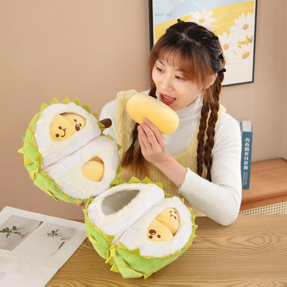 Creative Durian Fruit Shape Plush Toy Detachable 25Cm Decompression Toy Soft Stuffed Toy Gifts For Children