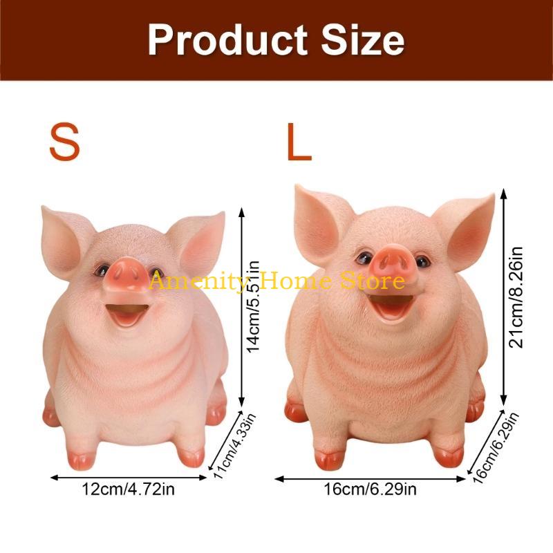 F26C Lovely Pig Money Banks,Unbreakable Resin Piggy Banks,Animal Money Box Coin Banks Home Decorations Coin Saving Box