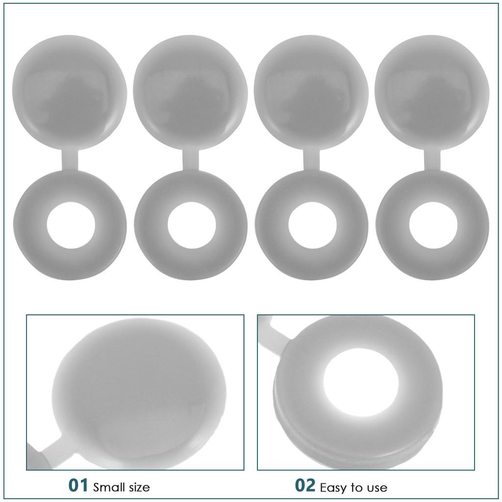 100Pcs Decorative Screw Cover Caps Plastic Hinged Flip Top Screw Head Covers for Home Office Furniture Enhancement