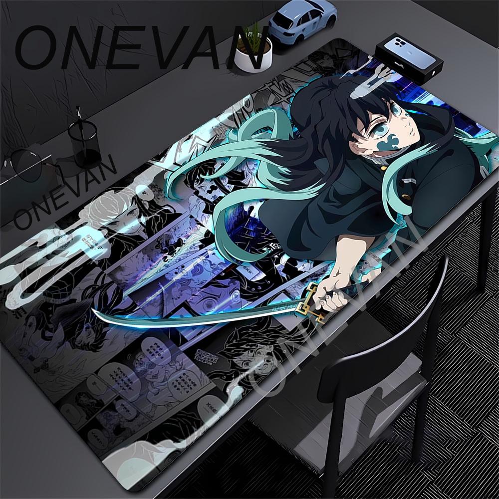 Mouse Pad Rubber Mat Anime Demon Slayer Gaming Deskmat Keyboard Pads Cartoon Cute Mousepad Kawaii Pc Accessories Mouse Mats Xxl