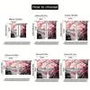 2 Panels Cherry Blossom Curtains Oriental Ink Painting Mountain Landscape Printed Polyester Living Room Bedroom Window Drapes