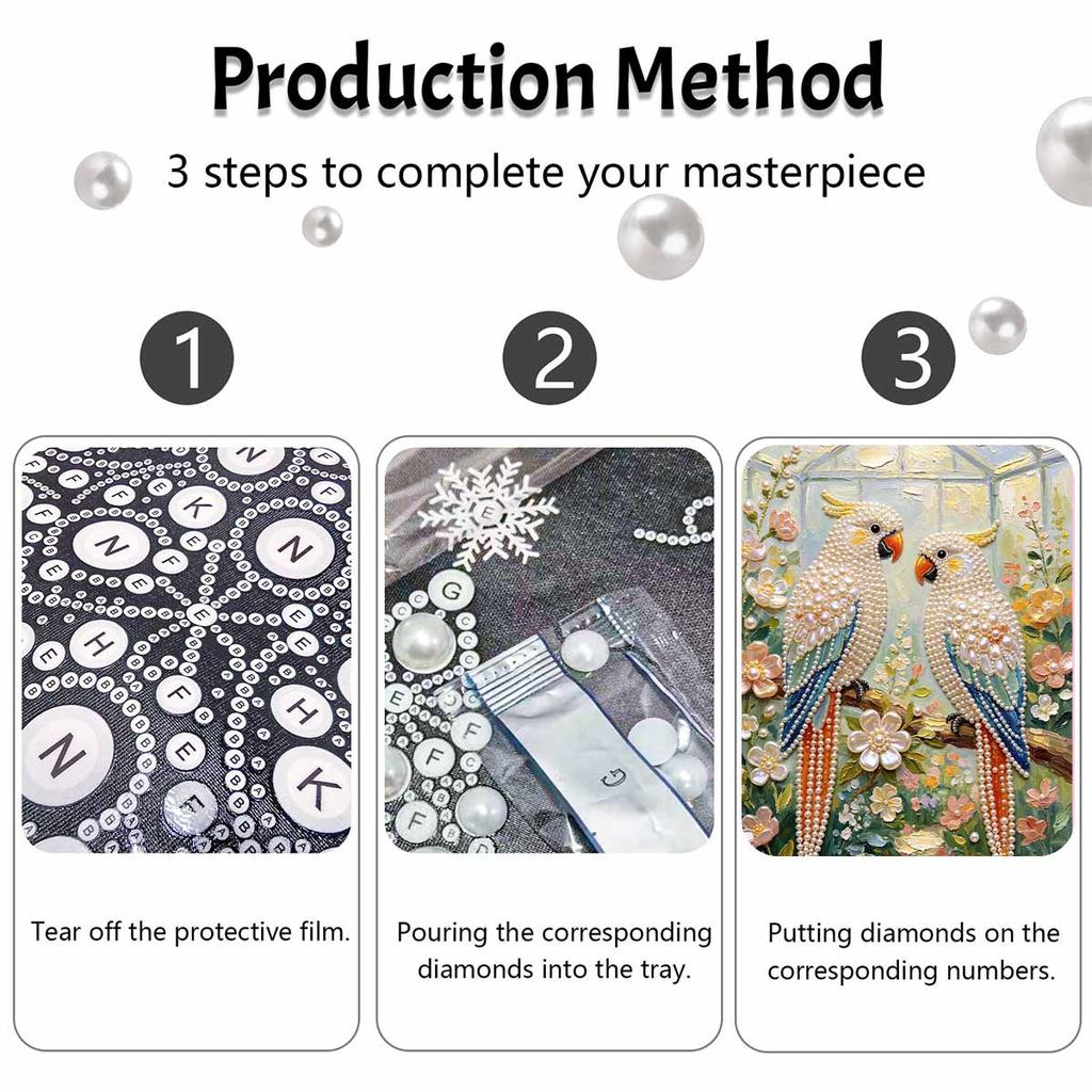 Parrot Pearl Painting Handmade DIY 5D Creative Ornaments Living Room Home Decoration Painting Art Gift