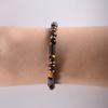 Stainless Steel Chain Tiger-eye Stone Bead Bracelet, Black Magnet Stone Natural Stone Bracelet, Men's Accessory