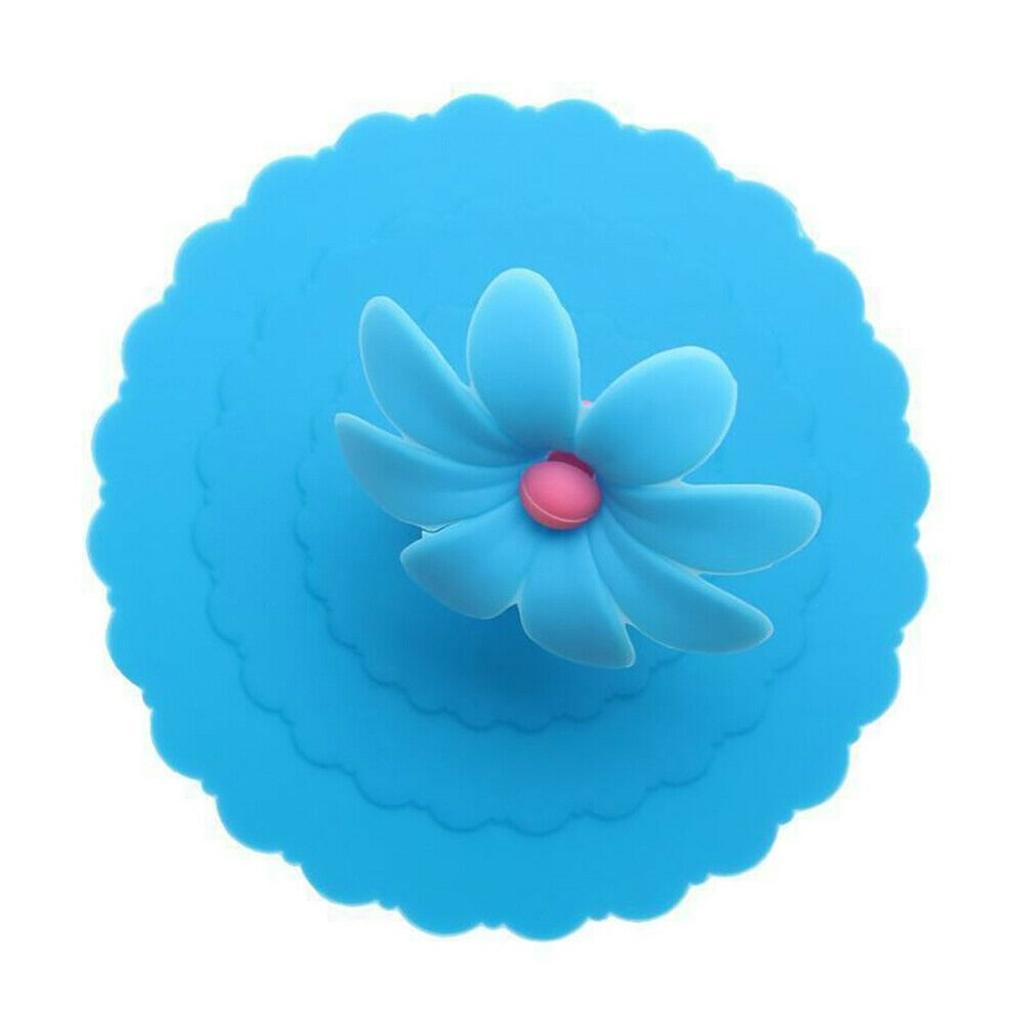 Cup Cover Lid Cover Heat-insulated Silicone 3Pcs Blue