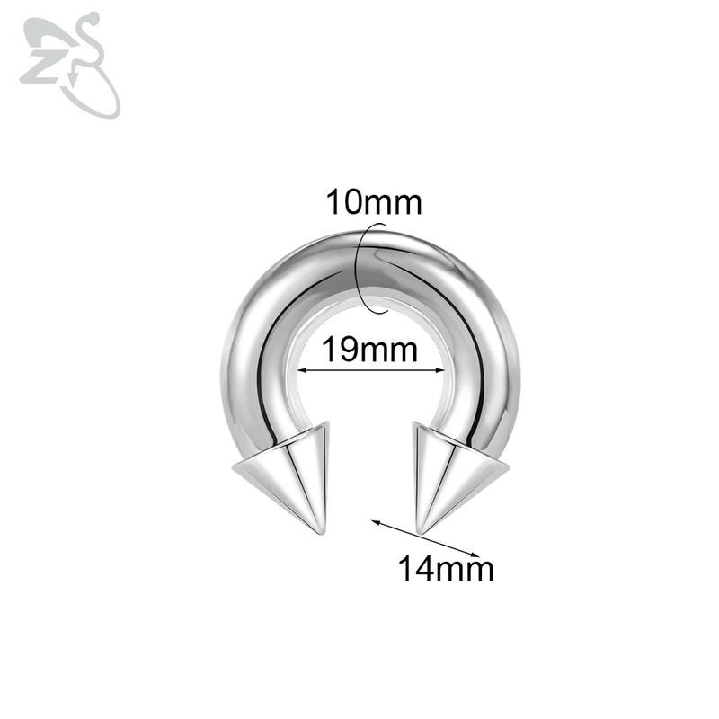 ZS 1 PC 00/0/2/4/6/8G Spike Edelstahl Nasenring für Männer Frauen Punk Großspur Septum Piercings Spike Ohr Flesh Expander