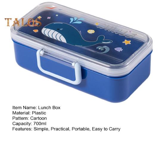 700ML Kids Bento Lunch Box Leak-proof Snack Box Cartoon BPA-Free Easy Carry Children Meal Prep Container with for School And Outdoor Adventures