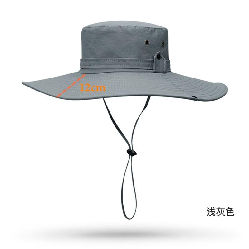 62cm Męski Kapelusz Outdoorowy Letni Kapelusz Wędkarski Turystyczny Jeździecki Duże Rondo Ochrona przed Słońcem Anty-UV Oddychający Wodoodporny Kapelusz Wiaderkowy