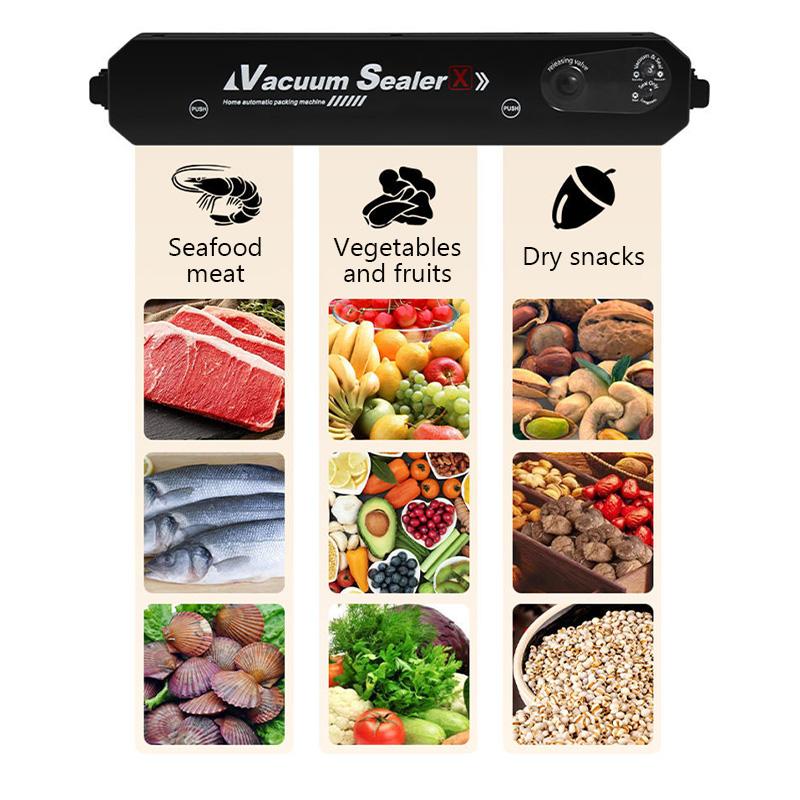 EU Food Vacuum Sealer Vacuum Packaging Machine for Food with 10pcs Packed Bags 220V Automatic Household Food Vacuum Sealing