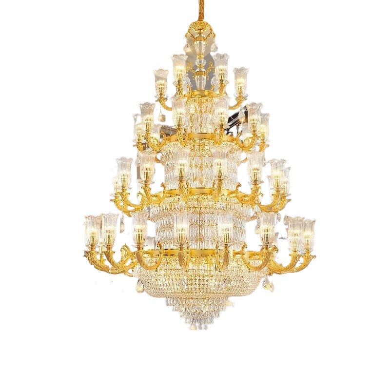 European French Crystal Chandelier: Luxury Lighting for Living Room, Bedroom, Dining Room, or Hall